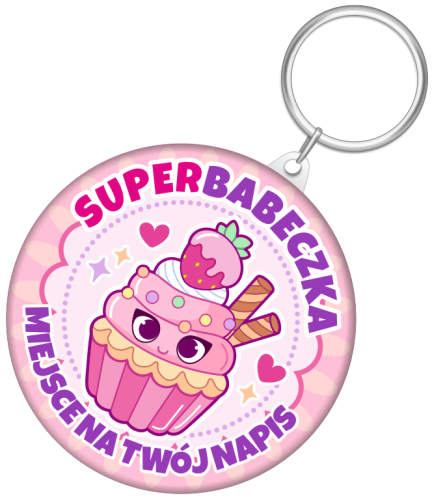 Breloczek "SuperBabeczka" + twój napis