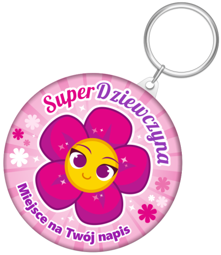 Breloczek "Superdziewczyna" (wzór 7) + twój napis