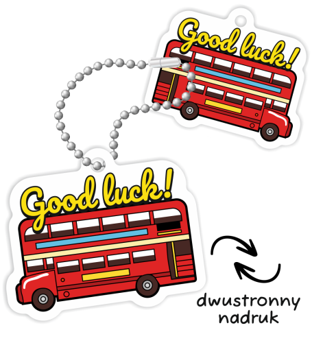 Breloczek kształt - AUTOBUS - j. angielski (dwustronny)