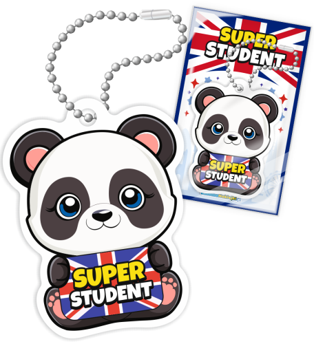 Breloczek kształt - PANDA - j. angielski (dwustronny)