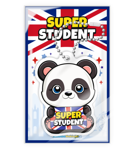 Breloczek kształt - PANDA - j. angielski (dwustronny)