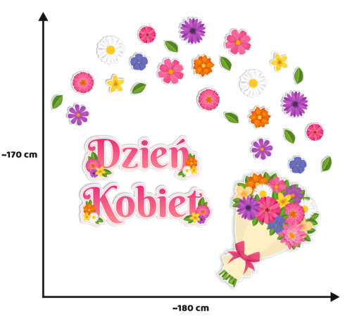 Dekoracja Dzień Kobiet - Bukiet kwiatów (rozmiar XXL)
