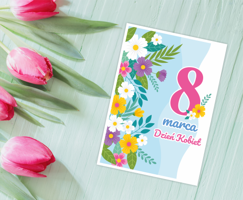 KARTKA DZIEŃ KOBIET - wzór 1 (format A6)
