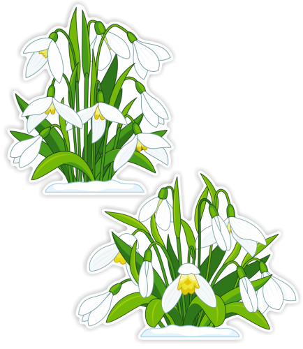 Dekoracja wiosenna na okna "Przebiśniegi" (~A4, dwustronna)