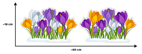 Dekoracja wiosenna na okna "Krokusy" (~A4, dwustronna)