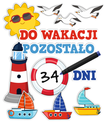 Dekoracja - Odliczanie do Wakacji - Statki