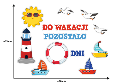 Dekoracja - Odliczanie do Wakacji - Statki