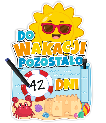 Dekoracja - Odliczanie do Wakacji - Słoneczko