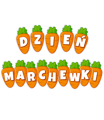 Dekoracja napis: DZIEŃ MARCHEWKI (duże wycięte litery)