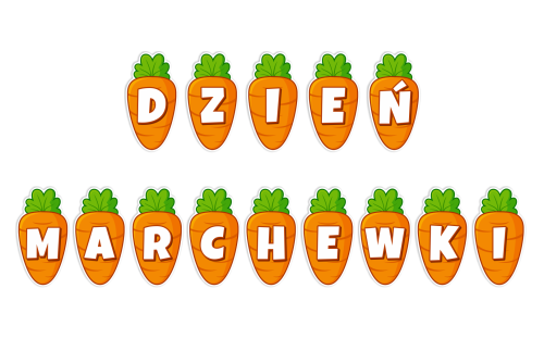 Dekoracja napis: DZIEŃ MARCHEWKI (duże wycięte litery)