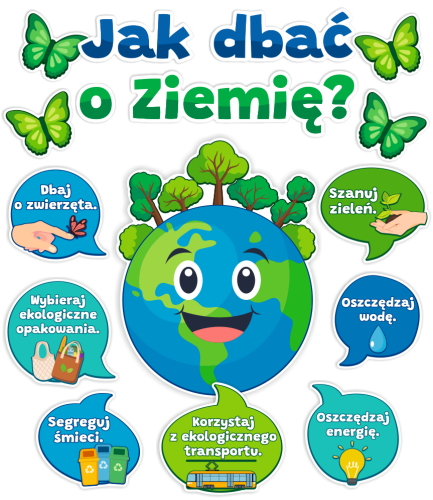 Dekoracja na gazetkę - Dzień Ziemi - Jak dbać o Ziemię? (~A3,  jednostronna)