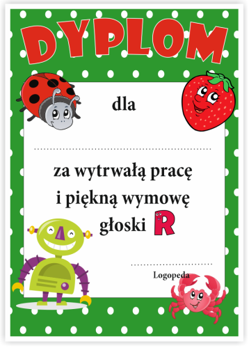 Dyplom: "Logopedyczny Głoska R"