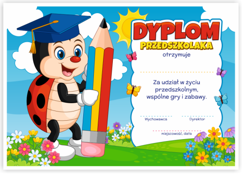 Dyplom: Przedszkolaka - Biedronka (wzór 38)