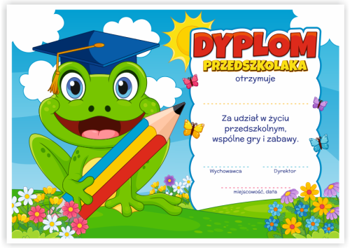 Dyplom: Przedszkolaka - Żabka (wzór 39)