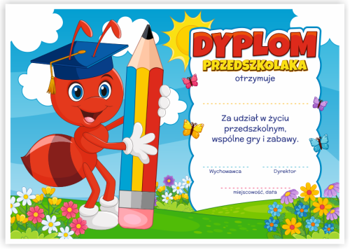 Dyplom: Przedszkolaka - Mrówka (wzór 43)