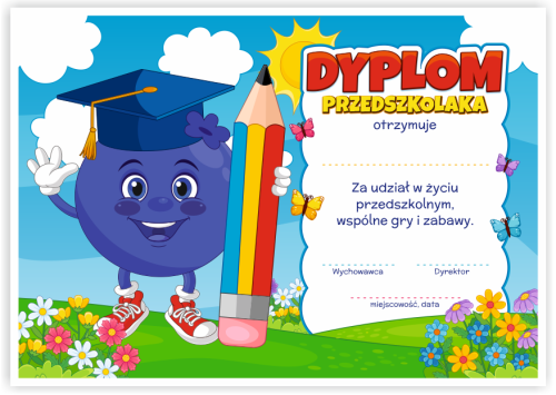 Dyplom: Przedszkolaka - Jagódka (wzór 45)