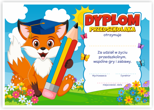 Dyplom: Przedszkolaka - Lisek (wzór 48)