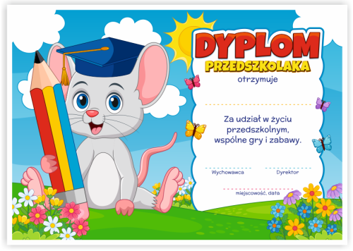 Dyplom: Przedszkolaka - Myszka (wzór 49)