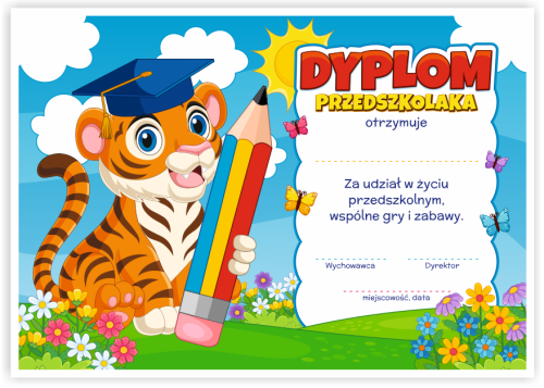 Dyplom: Przedszkolaka - Tygrysek (wzór 51)