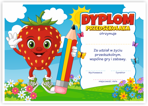Dyplom: Przedszkolaka - Poziomka (wzór 59)