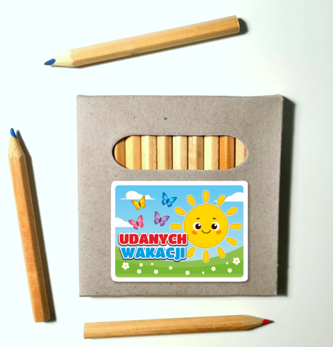 Kredki ołówkowe (12 szt.) : Udanych wakacji (wzór 2)