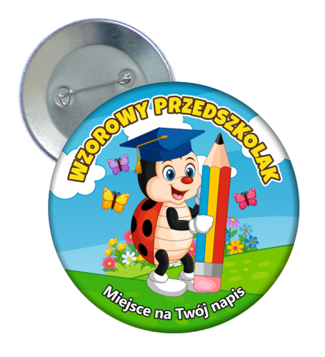 Przypinka: Wzorowego Przedszkolaka (Biedronka) + twój napis