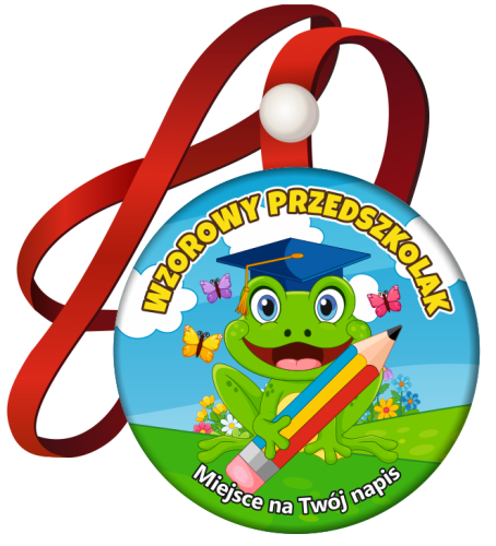 Medal na tasiemce: Wzorowego Przedszkolaka (Żabka) + twój napis