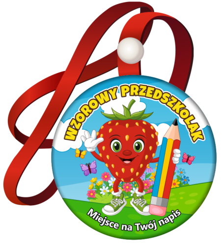 Medal na tasiemce: Wzorowego Przedszkolaka (Poziomka) + twój napis