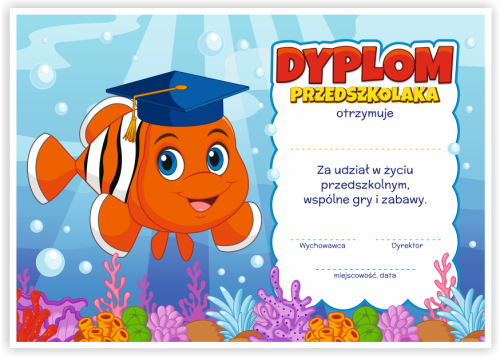 Dyplom: Przedszkolaka - Rybka (wzór 60)