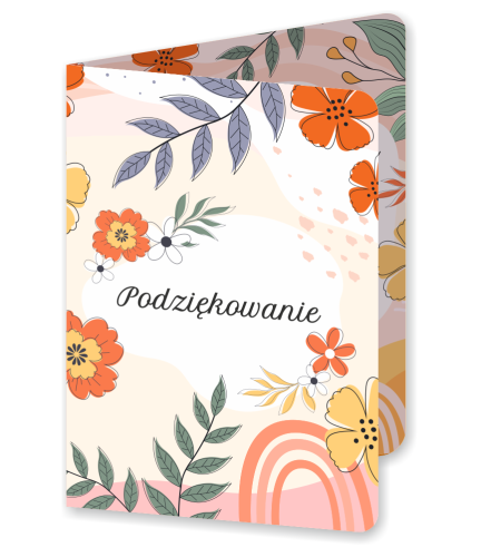Dyplom: Podziękowanie - wzór 1 (składany, format A5)
