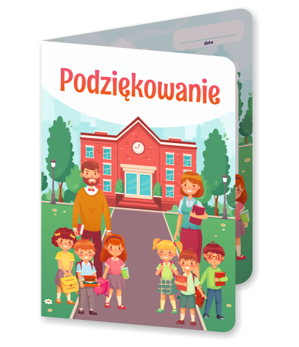 Dyplom: Podziękowanie - wzór 3 (składany, format A5)