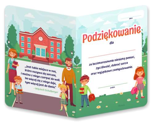 Dyplom: Podziękowanie - wzór 3 (składany, format A5)