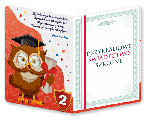 Dyplom: Ukończenia klasy 2 - wzór 2 (składany, format A4+)