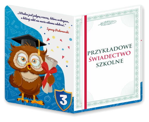 Dyplom: Ukończenia klasy 3 - wzór 2 (składany, format A4+)