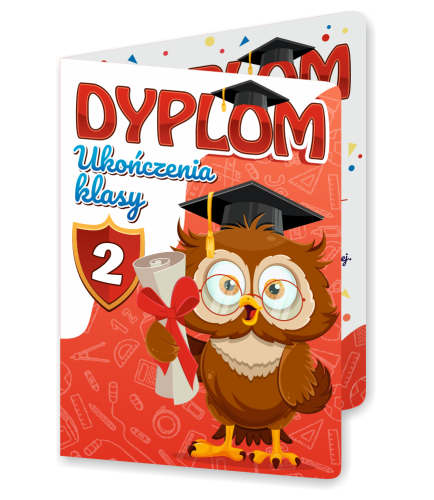 Dyplom: Ukończenia klasy 2 - wzór 2 (składany, format A4+)