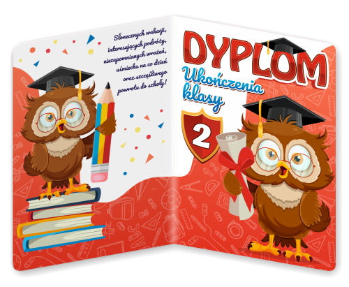 Dyplom: Ukończenia klasy 2 - wzór 2 (składany, format A4+)