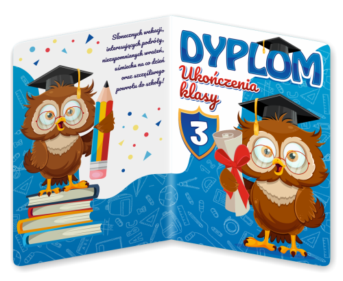 Dyplom: Ukończenia klasy 3 - wzór 2 (składany, format A4+)