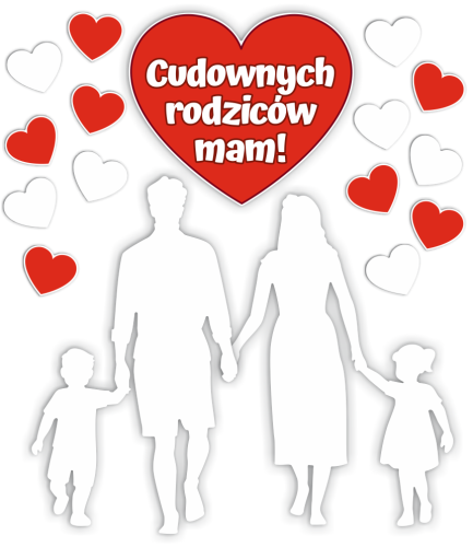Dekoracja Dzień Mamy i Taty - "Cudownych rodziców mam!" - wzór 4 (rozmiar XXL)