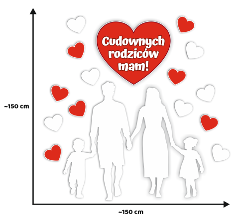Dekoracja Dzień Mamy i Taty - "Cudownych rodziców mam!" - wzór 4 (rozmiar XXL)