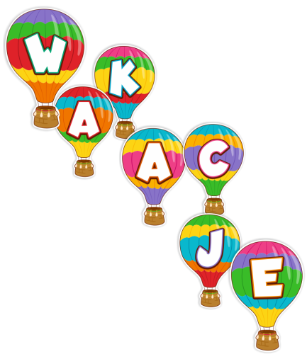 Dekoracja letnia na okna "Balony - WAKACJE" (dwustronna)