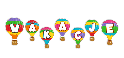 Dekoracja letnia na okna "Balony - WAKACJE" (dwustronna)