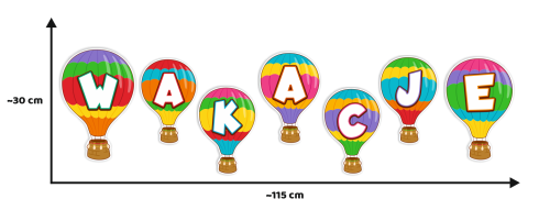 Dekoracja letnia na okna "Balony - WAKACJE" (dwustronna)