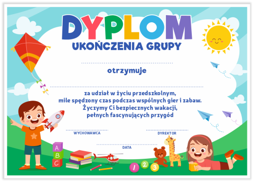 Dyplom: Ukończenia Grupy (Wzór 1)