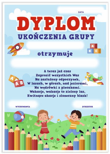Dyplom: Ukończenia Grupy (Wzór 6)