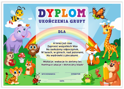 Dyplom: Ukończenia Grupy (Wzór 7)