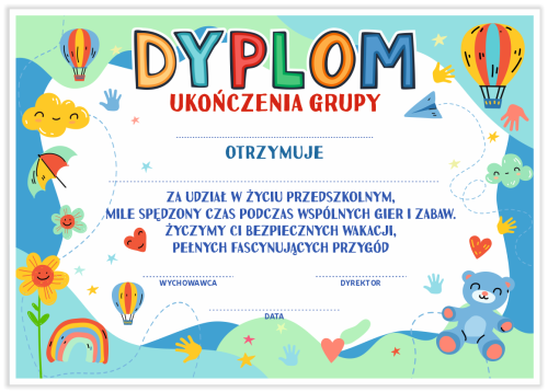 Dyplom: Ukończenia Grupy (Wzór 8)