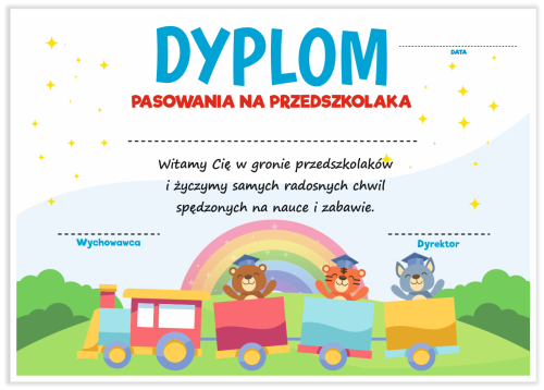 Dyplom: Pasowania na Przedszkolaka (wzór: 62
