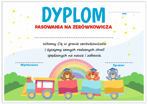 Dyplom: Pasowania na Zerówkowicza (wzór 18)