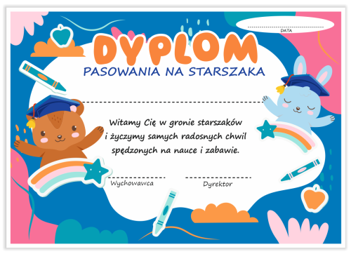Dyplom: Pasowania na Starszaka (wzór 40)