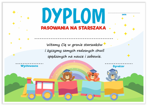 Dyplom: Pasowania na Starszaka (wzór 41)